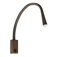 Бра с выключателем LED Arrow 10398 LOFT IT коричневый на 1 лампу, основание коричневое в стиле современный для чтения гибкая ножка