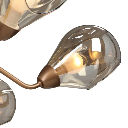 Люстра потолочная V4868-8/6PL Vitaluce янтарная на 6 ламп, основание медь в стиле арт-деко фото 2 Люстра потолочная V4868-8/6PL Vitaluce янтарная на 6 ламп, основание медь в стиле арт-деко фото 2