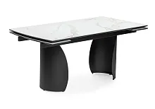 Керамический стол Готланд 180(240)х90х79 белый мрамор / черный 553533 Woodville столешница белая из керамика
