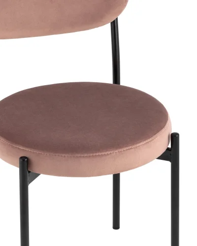Стул Бриф NEW велюр пыльно-розовый УТ000036503 Stool Group, розовый/велюр, ножки/металл/чёрный, размеры - ****470*540 фото 2