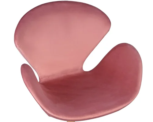 Кресло дизайнерское 69A-LMO SWAN, цвет сиденья розовый велюр BLUVEL52, цвет основания золотой Dobrin, розовый/велюр, ножки/металл/золотой, размеры - ****710*600 фото 7