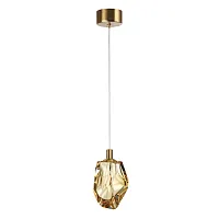 Светильник подвесной Gemme 7111/4LC Odeon Light янтарный на 1 лампу, основание бронзовое в стиле классический современный выдувное
