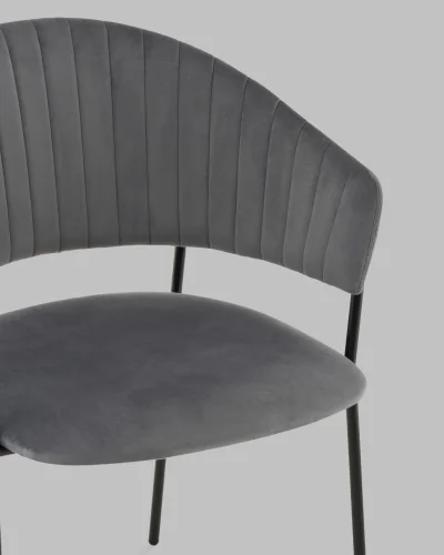Стул Бруно NEW велюр серый УТ000041621 Stool Group, серый/велюр, ножки/металл/чёрный, размеры - *800**** фото 7