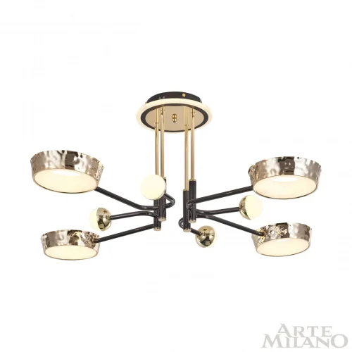 Люстра потолочная LED Ferrara-73210 273210/8 BK/GD Arte Milano белая на 1 лампу, основание золотое в стиле современный хай-тек фото 9