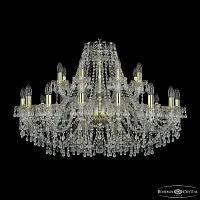 Люстра подвесная 1410/16+8/360 G V0300 Bohemia Ivele Crystal без плафона на 24 лампы, основание золотое в стиле классический виноград