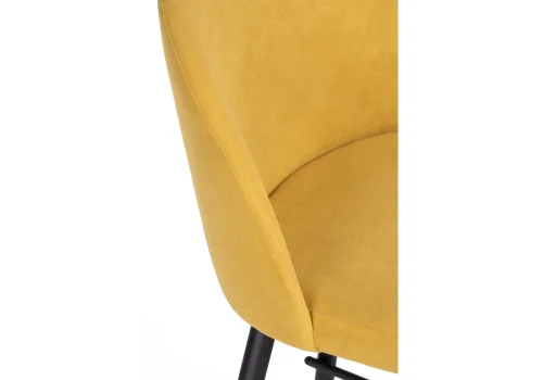 Барный стул Сондре горчичный / черный  504193 Woodville, жёлтый/велюр, ножки/металл/чёрный, размеры - ****500*600 фото 6