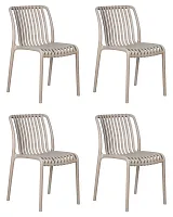 Стул обеденный набор 4 шт. SET-4 776PP-LMZL WALTER, цвет бежевый Dobrin, /полимер, ножки/пластик/бежевый, размеры - *800***455*595