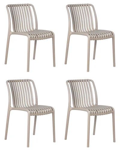 Стул обеденный набор 4 шт. SET-4 776PP-LMZL WALTER, цвет бежевый Dobrin, /полимер, ножки/пластик/бежевый, размеры - *800***455*595