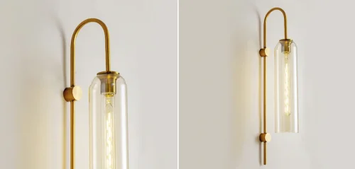 Бра ARTICOLO float Wall Sconce Transparent 156676-22 ImperiumLoft прозрачный на 1 лампу, основание золотое в стиле современный фото 2