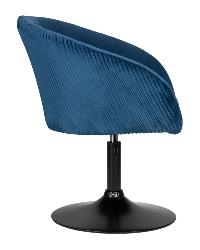 Кресло дизайнерское  8600_BlackBase-LM EDISON BLACK, цвет сиденья синий велюр (1922-20), цвет основания черный Dobrin, синий/велюр, ножки/металл/чёрный, размеры - 750*900***600*570 фото 3