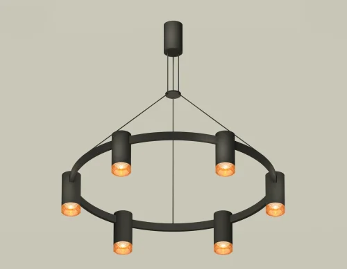 Светильник подвесной XB9022202 Ambrella light чёрный 6 ламп, основание чёрное в стиле хай-тек модерн 