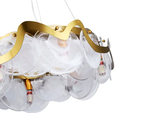 Люстра подвесная TR5326 Ambrella light белая на 6 ламп, основание золотое в стиле классический современный  фото 6