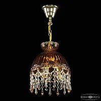 Светильник подвесной 5478/22 G Amber/M-1G Drops K721 Bohemia Ivele Crystal янтарный 3 лампы, основание золотое прозрачное в стиле классика drops