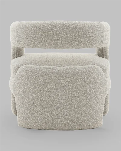 Кресло лаунж Bones, серебристый УТ000041678 Stool Group, серебряный/букле, ножки/фанера/серебристый серый, размеры - *****мм фото 4