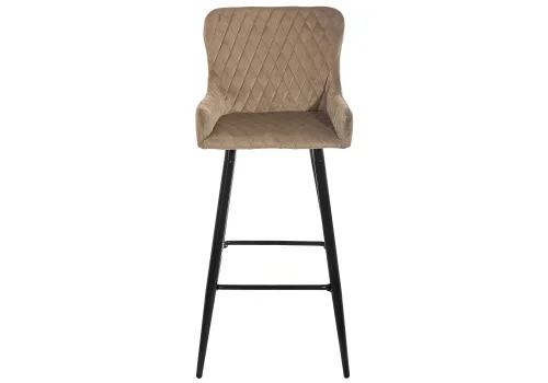 Барный стул Mint темно-бежевый 11536 Woodville, бежевый/велюр, ножки/металл/чёрный, размеры - ****450*490 фото 2