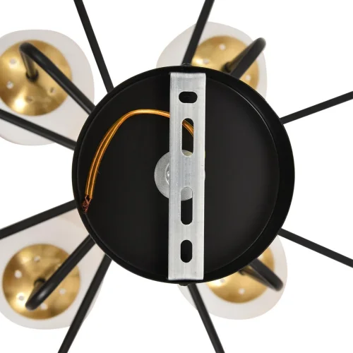 Люстра потолочная Elrona 8375/12C Lumion белая на 12 ламп, основание чёрное в стиле современный шар фото 6