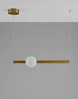 Светильник подвесной LED Eclipse V10697-PL Moderli белый 1 лампа, основание золотое в стиле современный хай-тек минимализм линейный