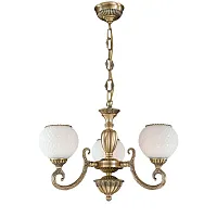 Люстра подвесная  L 8450/3 Reccagni Angelo белая на 3 лампы, основание античное бронза в стиле классический 
