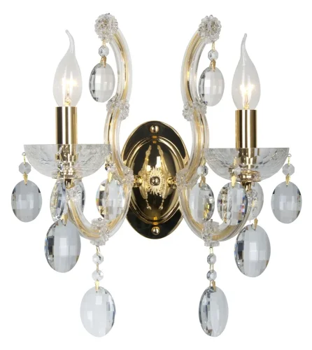 Бра  HOLLYWOOD AP2 GOLD Crystal Lux без плафона на 2 лампы, основание прозрачное золотое в стиле классический 