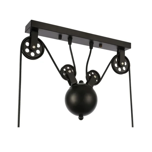 Светильник подвесной лофт Esperazza SLE120503-03 Evoluce чёрный 3 лампы, основание чёрное в стиле лофт  фото 4