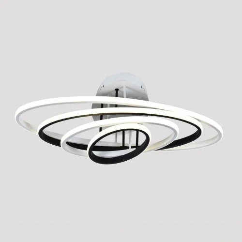 Светильник потолочный LED Odisey V2721-CL Moderli чёрный на 1 лампу, основание белое в стиле хай-тек кольца