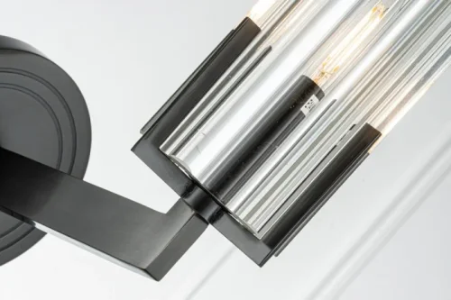 Бра Malone 6035-1 BL CL Belfast прозрачный на 1 лампу, основание чёрное в стиле современный фото 2 Бра Malone 6035-1 BL CL Belfast прозрачный на 1 лампу, основание чёрное в стиле современный фото 2