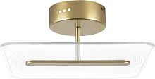 Светильник потолочный LED Acrile 738043 Lightstar прозрачный 1 лампа, основание золотое в стиле минимализм хай-тек современный 