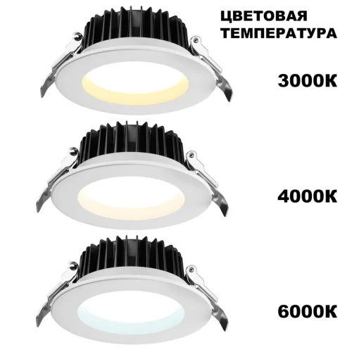 Светильник точечный LED Drum 359414 Novotech белый на 1 лампу, основание белое в стиле современный хай-тек круглый фото 4