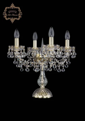 Настольная лампа 12.26.4.141-45.Gd.B Bohemia Art Classic прозрачная 4 лампы, основание золотое металл в стиле классический 
