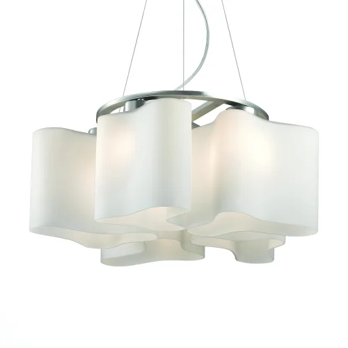 Люстра подвесная Onde 2 SL118.503.05 ST-Luce белая на 5 ламп, основание серебряное в стиле современный 