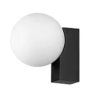 Настенный светильник уличный Viva 7124/1W Odeon Light уличный IP65 чёрный на 1 лампу, плафон белый в стиле хай-тек современный G9