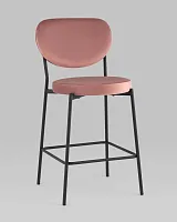 Cтул полубарный Барбара NEW, велюр пыльно-розовый УТ000036053 Stool Group, розовый/велюр, ножки/металл/чёрный, размеры - *1000***480*530