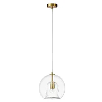 Светильник подвесной LUISA SP1 BRASS/TRANSPARENT Crystal Lux прозрачный 1 лампа, основание латунь в стиле современный шар