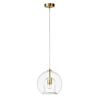 Светильник подвесной LUISA SP1 BRASS/TRANSPARENT Crystal Lux прозрачный на 1 лампу, основание латунь в стиле современный шар