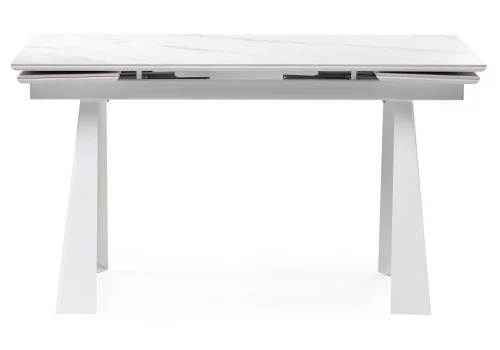 Керамический стол Бэйнбрук 140х80х76 белый мрамор / белый 530826 Woodville столешница белая из керамика фото 3