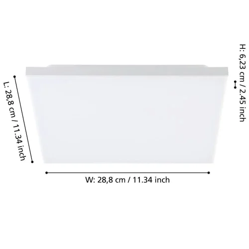 Светильник потолочный LED Turcona-B 900703 Eglo белый 1 лампа, основание белое в стиле лофт современный квадраты фото 6