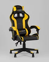 Кресло спортивное TopChairs Shadow, черно-желтый УТ000039464 Stool Group, чёрный жёлтый/экокожа, ножки/полимер/чёрный, размеры - 1170*1270***710*710