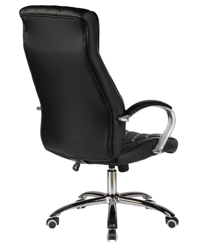 Офисное кресло для руководителей 117B-LMR BENJAMIN, цвет чёрный Dobrin, чёрный/экокожа, ножки/металл/хром, размеры - 1200*1270***670*670 фото 4