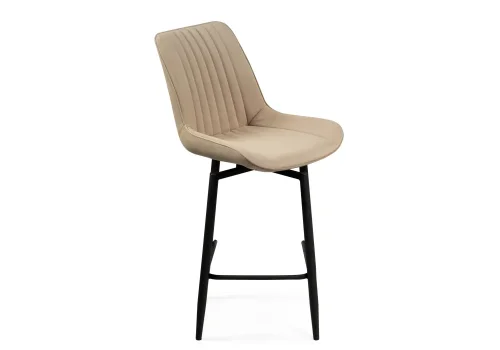 Полубарный стул Седа К крутящийся бежевый / черный 520602 Woodville, бежевый/велюр, ножки/металл/чёрный, размеры - ****500*580 фото 3