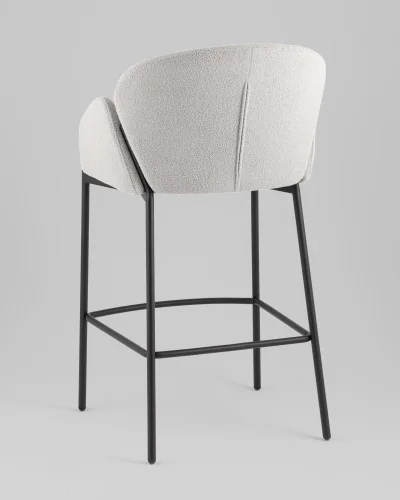 Стул барный Melia, светло-серый, сиденье УТ000040516 Stool Group, серый/букле, ножки/металл/чёрный, размеры - ***** фото 5