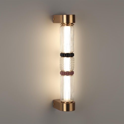 Бра LED Collier 5455/12WL Odeon Light прозрачный на 1 лампу, основание латунь античное бронза в стиле современный фото 5