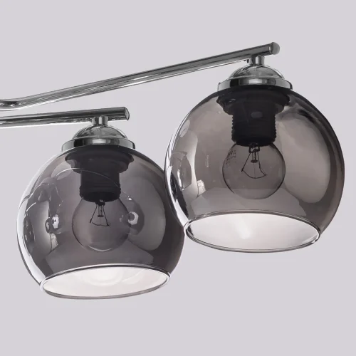 Люстра потолочная Вита 220013906 DeMarkt чёрная серая на 6 ламп, основание белое в стиле современный шар фото 3