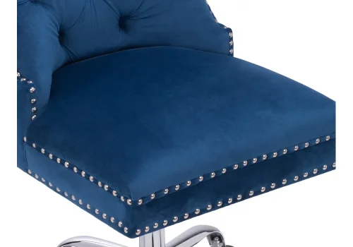 Компьютерное кресло Vento blue 11856 Woodville, синий/велюр, ножки/металл/хром, размеры - *1110***530*620 фото 8