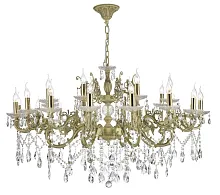 Люстра хрустальная подвесная Colzano E 1.1.24.600 W Dio D'Arte без плафона на 24 лампы, основание коричневое бежевое в стиле классический 