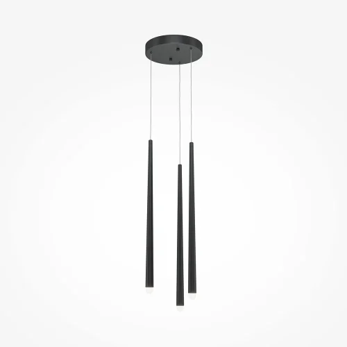 Светильник подвесной LED Cascade MOD132PL-L18BK Maytoni чёрный 1 лампа, основание чёрное в стиле современный минимализм трубочки каскад фото 4