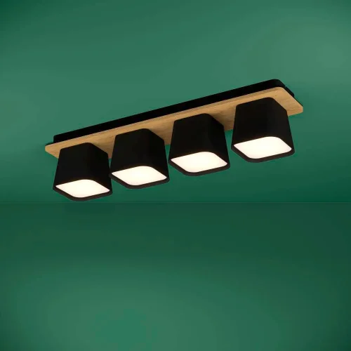 Светильник потолочный Ruscio 390008 Eglo чёрный 4 лампы, основание чёрное коричневое в стиле современный  фото 2