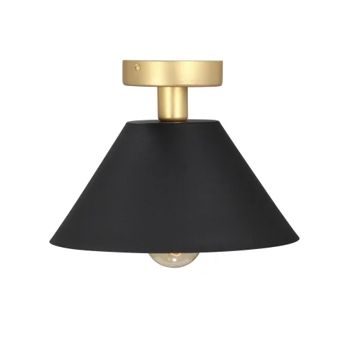 Светильник потолочный V4804-8/1PL Vitaluce чёрный 1 лампа, основание золотое в стиле арт-деко  фото 4