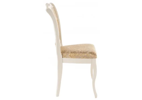 Деревянный стул Луиджи бежевый 318618 Woodville, бежевый/ткань, ножки/массив березы/белый, размеры - ****440*520 фото 3