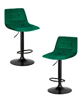 Стул барный набор 2 шт. SET-2 5017_BlackBase-LM TAILOR BLACK, цвет сиденья зеленый велюр (MJ9-88), цвет основания черный Dobrin, /велюр, ножки/металл/чёрный, размеры - 920*1130***470*490 Стул барный набор 2 шт. SET-2 5017_BlackBase-LM TAILOR BLACK, цвет сиденья зеленый велюр (MJ9-88), цвет основания черный Dobrin, /велюр, ножки/металл/чёрный, размеры - 920*1130***470*490