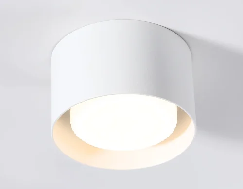 Светильник накладной TN70812 Ambrella light белый 1 лампа, основание белое в стиле современный хай-тек круглый фото 2